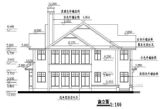 东方花园C型别墅建筑CAD图纸 - 4