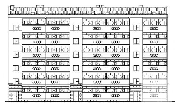 花园小区6层住宅楼建筑方案设计CAD图纸 - 2