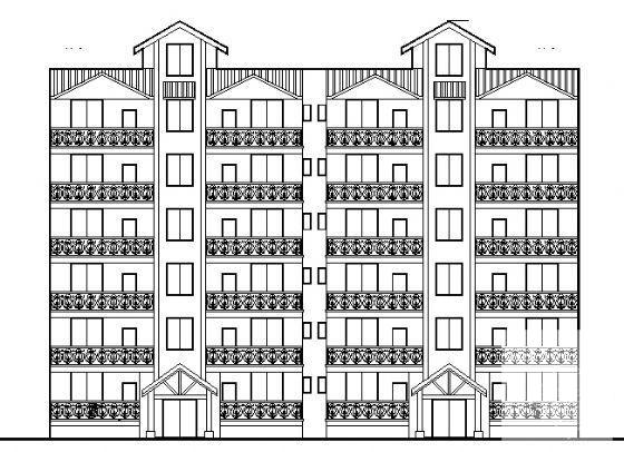 6层住宅楼建筑CAD施工方案图纸 - 4