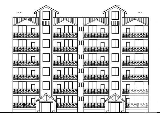 6层住宅楼建筑CAD施工方案图纸 - 4