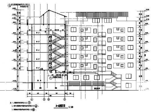 荣泰春天7层住宅楼建筑CAD施工图纸 - 2
