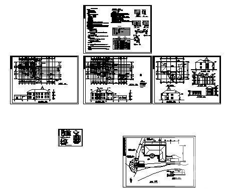 国家级风景区2层砌体结构别墅建筑结构方案设计CAD施工图纸 - 2