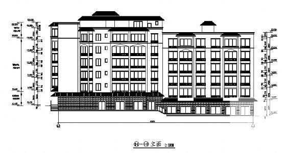 6层商住楼建筑方案设计CAD图纸 - 2