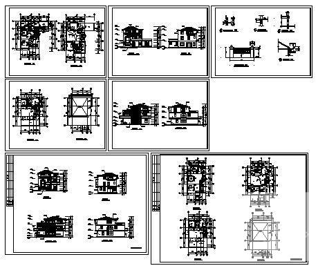 3层小户型别墅建筑CAD图纸 - 4