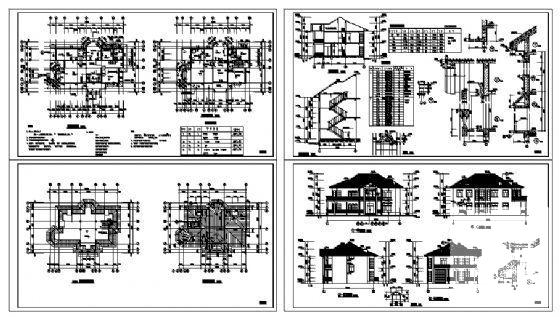 小型2层别墅建筑CAD施工图纸 - 3