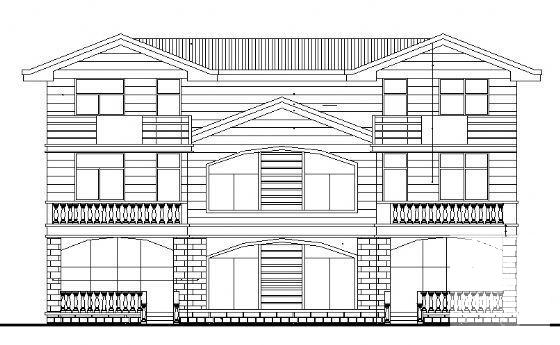 小型3层别墅建筑CAD施工图纸 - 1