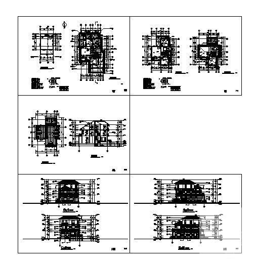 砖混结构3层别墅建筑方案设计CAD图纸 - 1
