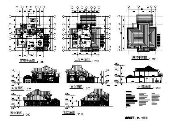 精美2层别墅建筑CAD图纸 - 3