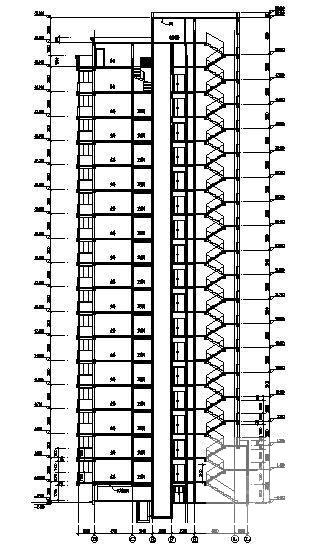 东方华庭16层住宅楼建筑施工CAD图纸（框剪结构） - 2