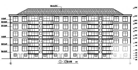 华盛小区B型职工住宅建筑、结构CAD施工图纸 - 1