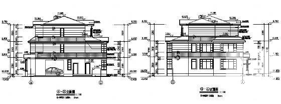 3层别墅建筑方案设计CAD施工图纸（砌体结构） - 4