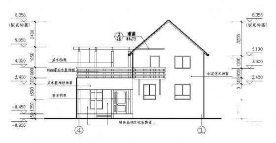 砌体结构2层别墅建筑设计方案设计CAD施工图纸 - 1