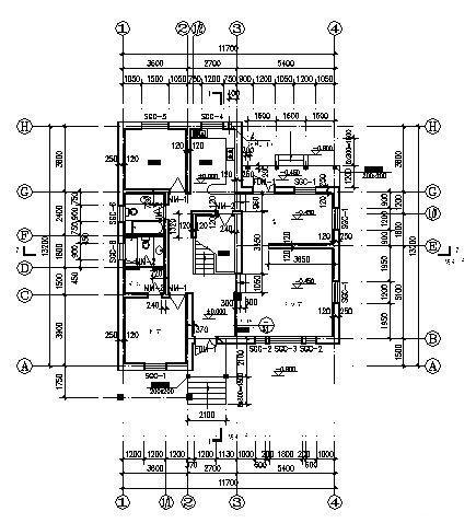 砌体结构2层别墅建筑设计方案设计CAD施工图纸 - 2