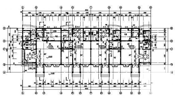 四户联立式高级住宅建筑方案设计图纸（框架结构） - 4