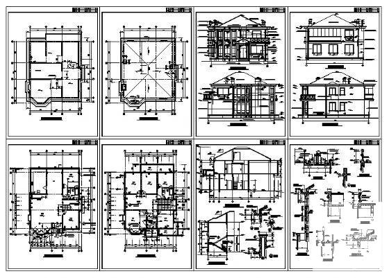 2层别墅建筑方案设计CAD施工图纸（砌体结构） - 3
