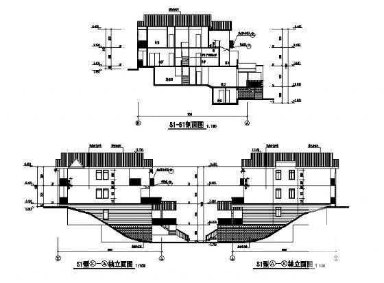 3层山地别墅建筑CAD施工图纸 - 2