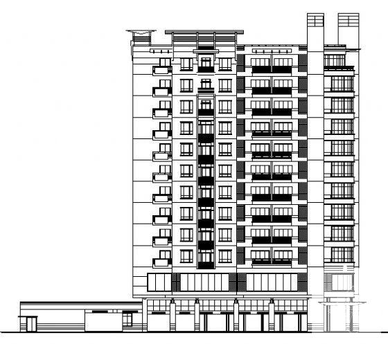 11层商住楼建筑方案设计CAD图纸（框架结构） - 1
