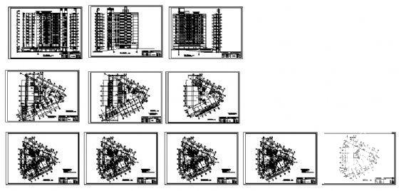 11层商住楼建筑方案设计CAD图纸（框架结构） - 2