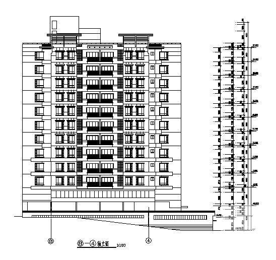 11层商住楼建筑方案设计CAD图纸（框架结构） - 3