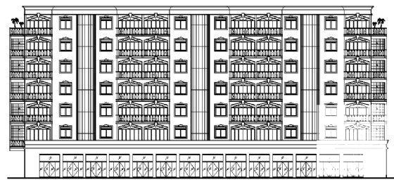 江南6层（加复式）花园住宅楼建筑方案设计CAD图纸（砖混结构） - 2