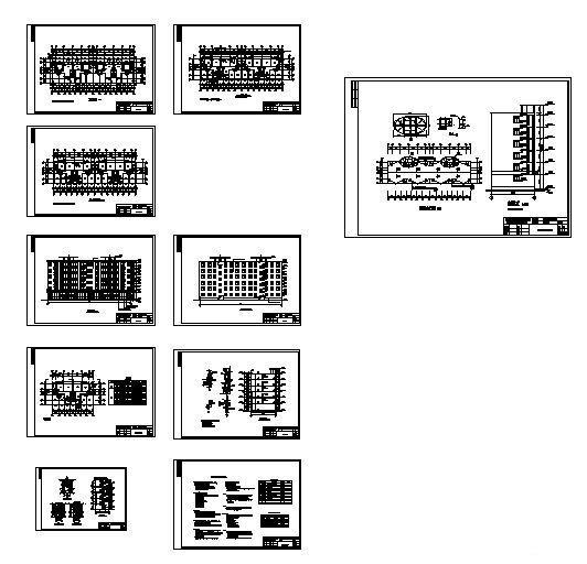 6层商住楼建筑CAD施工图纸 - 1