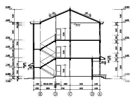 新农村3层别墅建筑CAD图纸 - 1