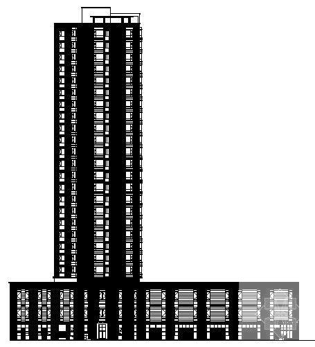框架结构24层建筑方案设计CAD图纸 - 1