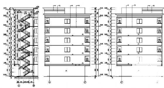 职工6层公寓建筑CAD施工图纸 - 3