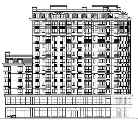 框剪结构13层商住楼建筑方案设计CAD图纸 - 2