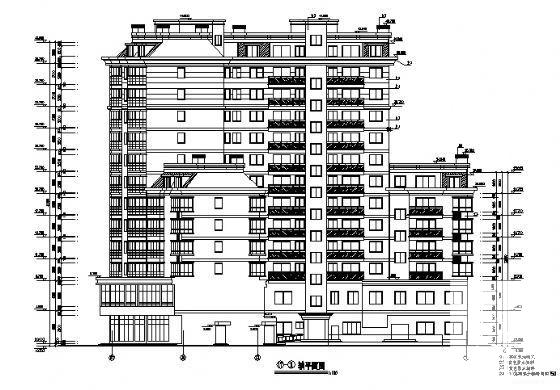 框剪结构13层商住楼建筑方案设计CAD图纸 - 3