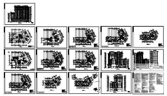 框剪结构13层商住楼建筑方案设计CAD图纸 - 4