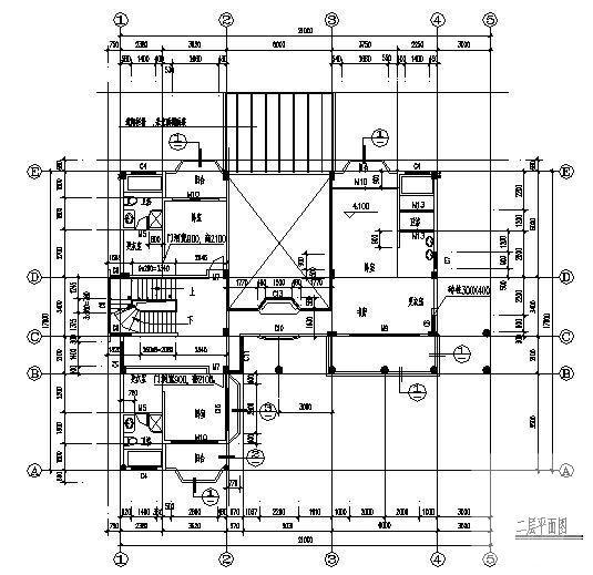 3层半欧式别墅建筑方案设计CAD施工图纸 - 2