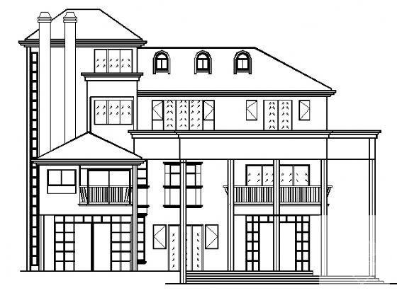 3层半欧式别墅建筑方案设计CAD施工图纸 - 4
