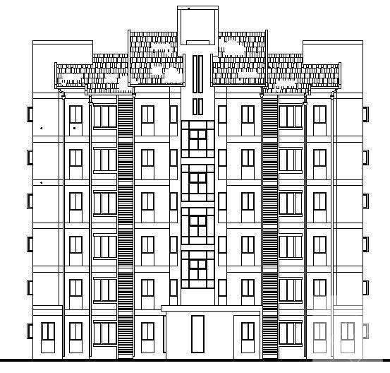 斜屋面6层住宅楼建筑方案设计CAD图纸 - 2