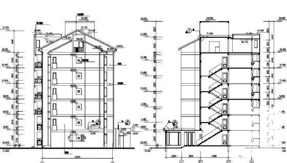 斜屋面6层住宅楼建筑方案设计CAD图纸 - 4