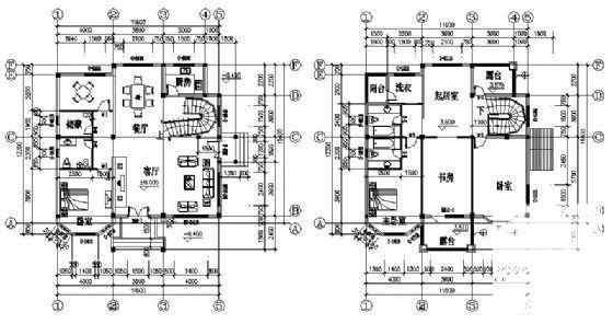 2层小别墅建筑CAD图纸 - 4