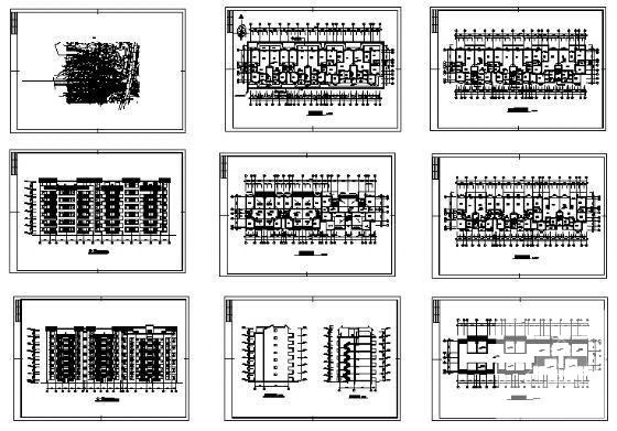 丽景苑小区7层住宅楼CAD施工图纸 - 3