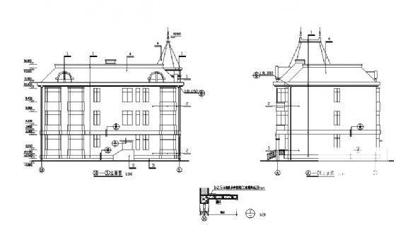 欧式3层高级商住楼建筑施工CAD图纸 - 3