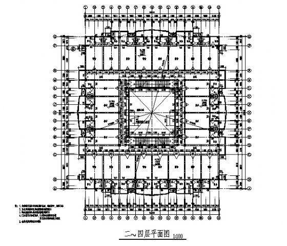 4层宿舍楼建筑CAD施工图纸 - 2