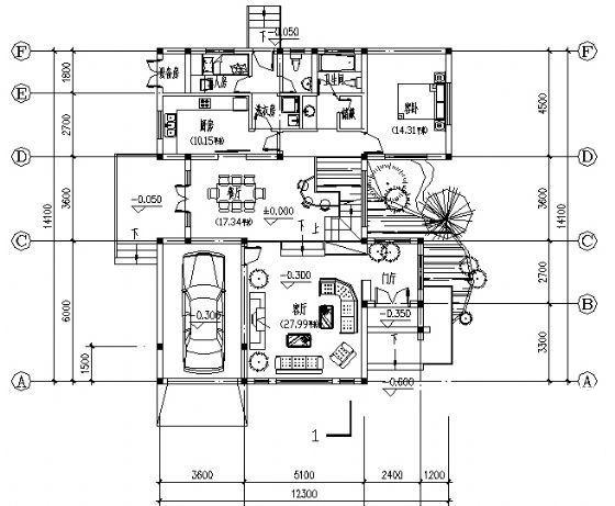 3层别墅建筑CAD图纸 - 3