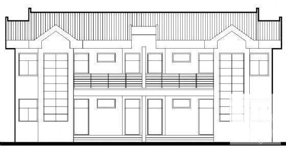 小面宽联建房户型建筑CAD图纸 - 3