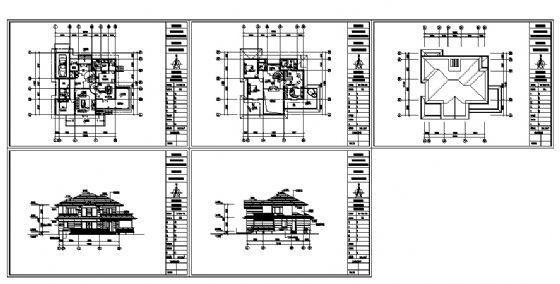 别墅A3户型建筑CAD图纸 - 1