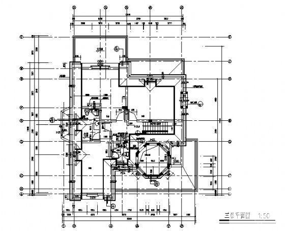 3层别墅建筑结构水暖电CAD施工图纸（砌体结构） - 3