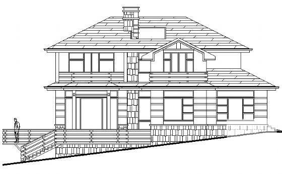 别墅C5户型建筑方案设计CAD图纸 - 2