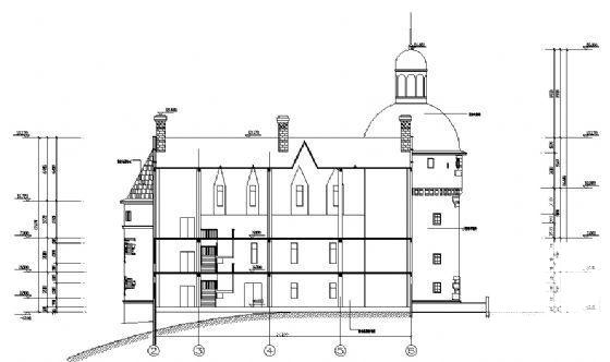 3层法国古典别墅建筑CAD施工图纸（砌体结构） - 3