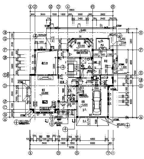 别墅D6户型建筑CAD图纸 - 3