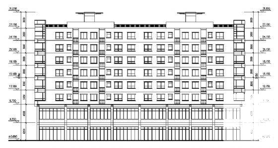 火车站广场8层沿街住宅楼建筑方案设计CAD图纸 - 3