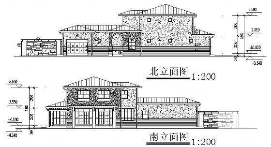 2层小别墅建筑CAD图纸 - 1