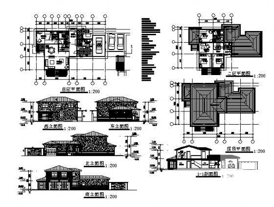 2层小别墅建筑CAD图纸 - 3