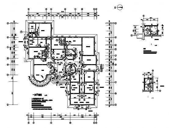 3层别墅型办公楼建筑CAD施工图纸 - 1
